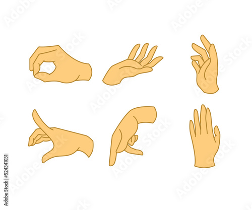 hand gestures set illustration