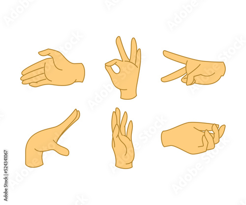 hand gestures set illustration
