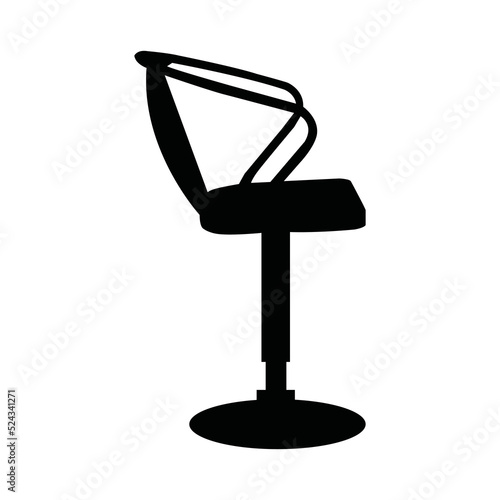 Blonde bar stool chair icon | Black Vector illustration |