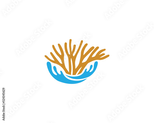 Sea Moss Logo Design. Beautiful Algae Logo, Algae Icon White Background.