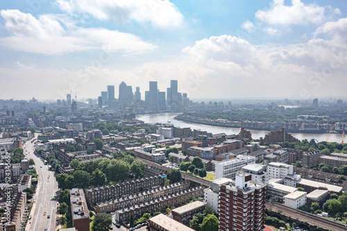 Canary Wharf skyline and view in London