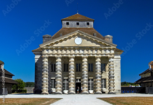 Arc-et-Senans, France 2022: Visit the magnificent Royal Saltworks built in the 18th century by the royal architect Claude-Nicolas LEDOUX.	 photo