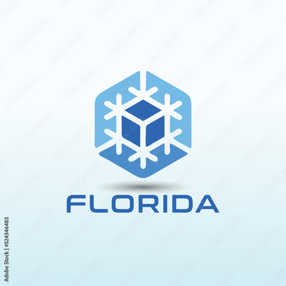 Fototapeta premium Florida air conditioning seller vector logo design