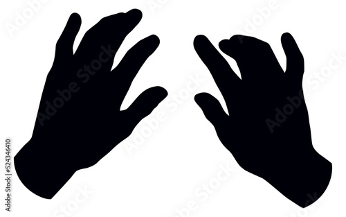 Hands on the keyboard. Vector drawing