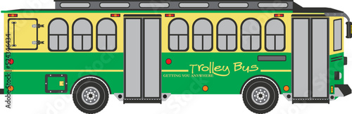 Trolley bus in vintage and classic model vector
