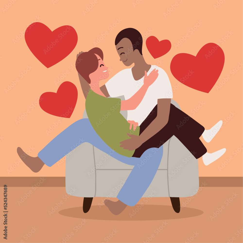 gay couple on sofa gay couple on sofa