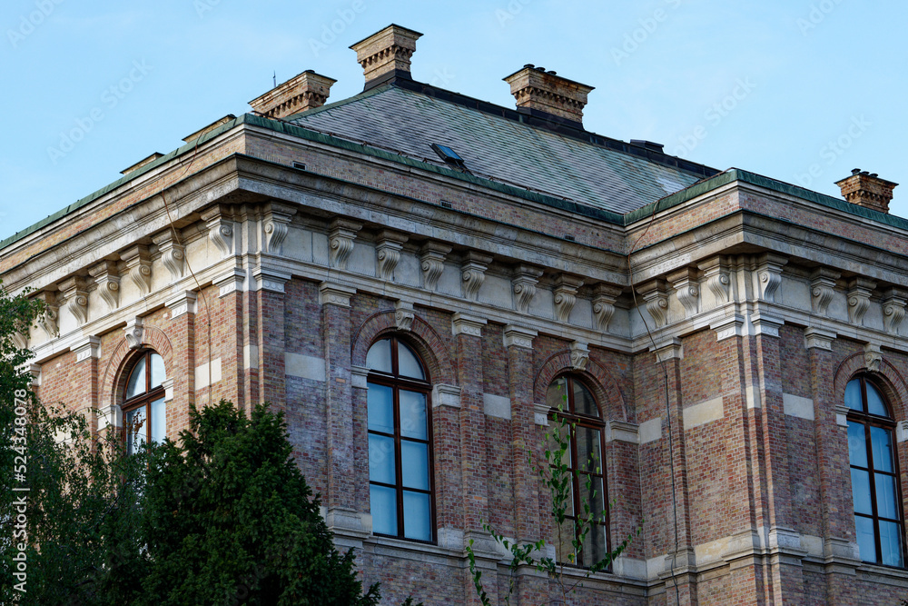 Obraz premium Building in the center of Zagreb where is HQ of CSAA. Facade of the building is entirely restored to it’s original staze after quake struck Zagreb in 2020.