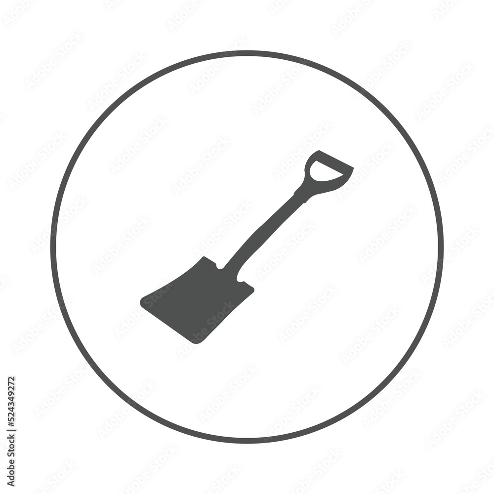 Farming shovel spade tool icon | Circle version icon |