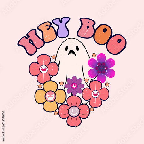 hey boo Halloween t shirt design. Halloween party t shirt design. Halloween t shirt design for Halloween day.