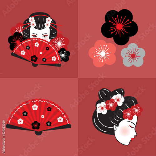 set of geishas