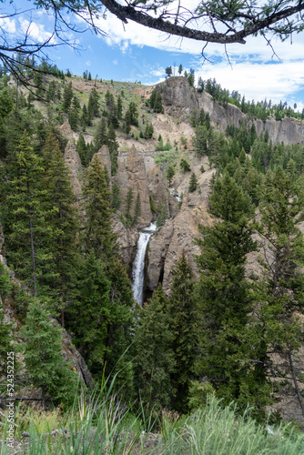 Tower Falls waterfall in Yellowstone National Park Wyoming