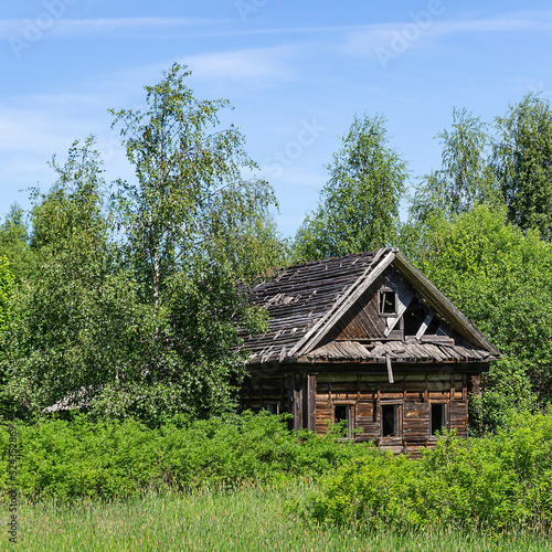 destroyed village house, Russia