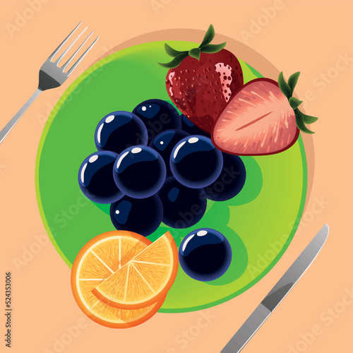 Fototapeta Naklejka Na Ścianę i Meble -  breakfast fresh fruits