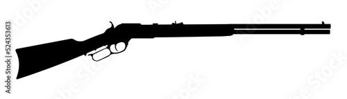 Winchester 1873 Rifle,  gun isolated on white 