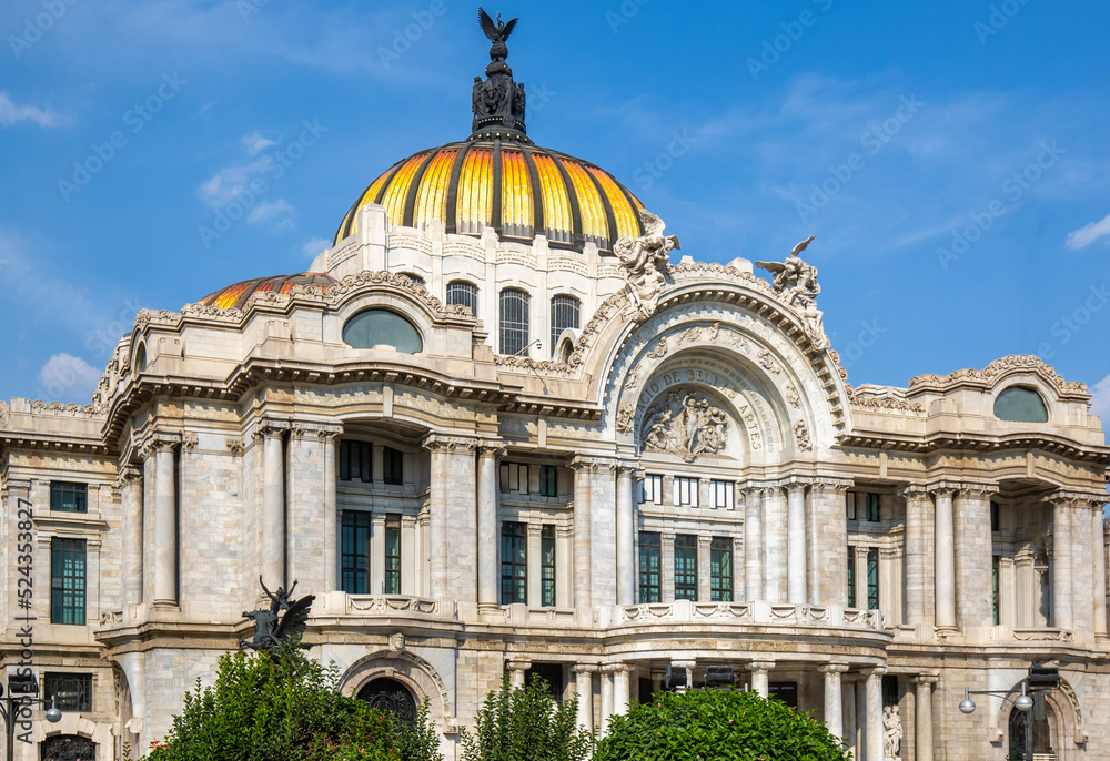 Mexico, Palace of Fine Arts Palacio de Bellas Artes near Mexico City Zocalo Historic Center.