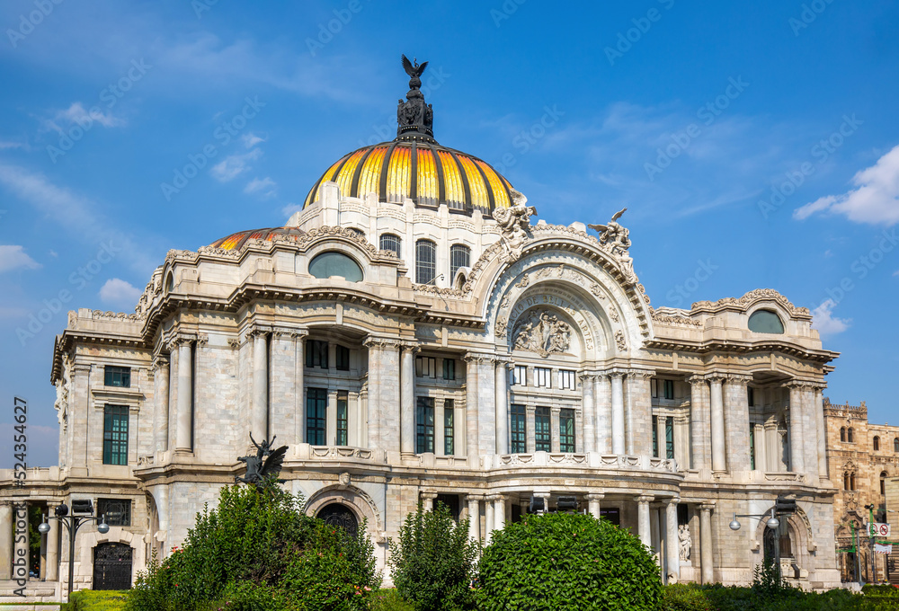Fototapeta premium Mexico, Palace of Fine Arts Palacio de Bellas Artes near Mexico City Zocalo Historic Center.