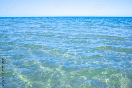 sea with waves and clear sky calm ocean water surface with small ripples
