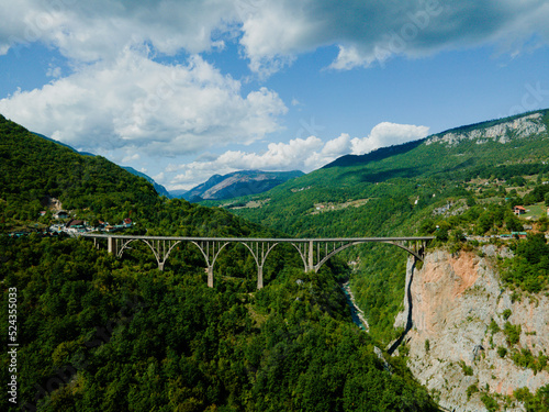 Bridge. Historic bridge. Montenegro. Aerial view.