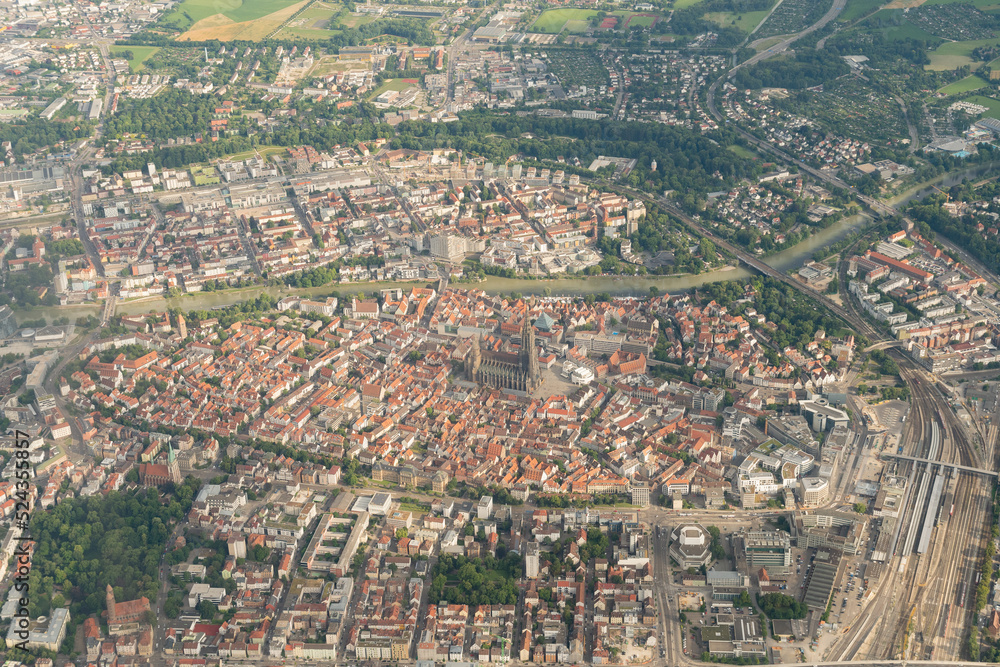 City of Ulm in Germany seen from above