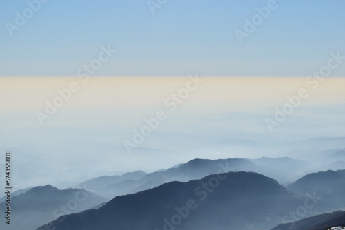 Sea of clouds form the mountains