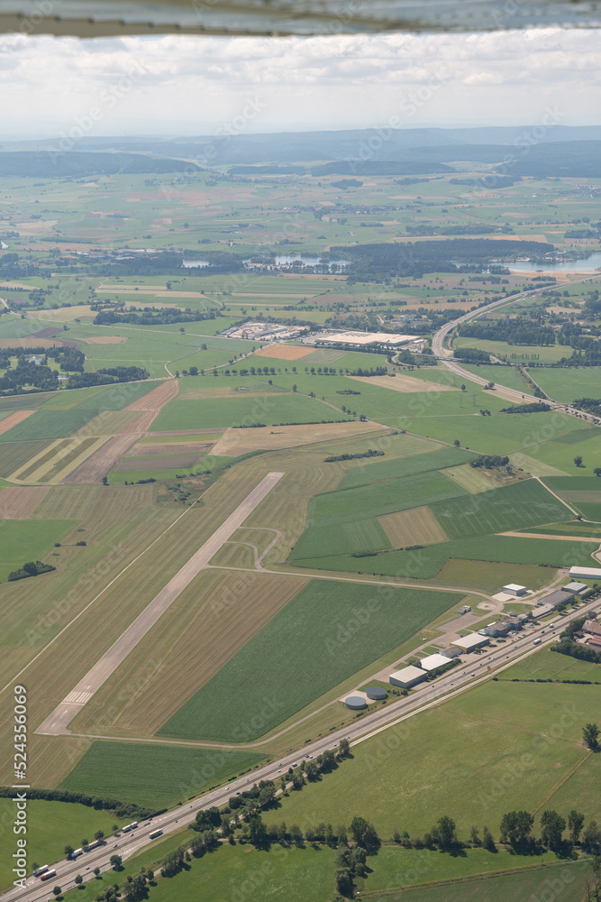 Donaueschingen airfield in Germany seen from above