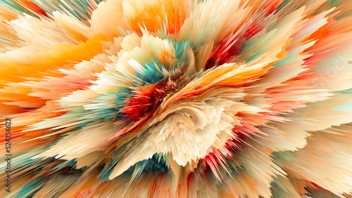 Yellow with Red Spot Abstract Colorful Explosion, Abstract Colorful Explosion, Colorful Explosion, 