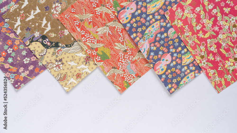 日本の千代紙・和柄の背景・Japanese gaily colored paper 日本の千代紙・和柄の背景・Japanese gaily colored paper