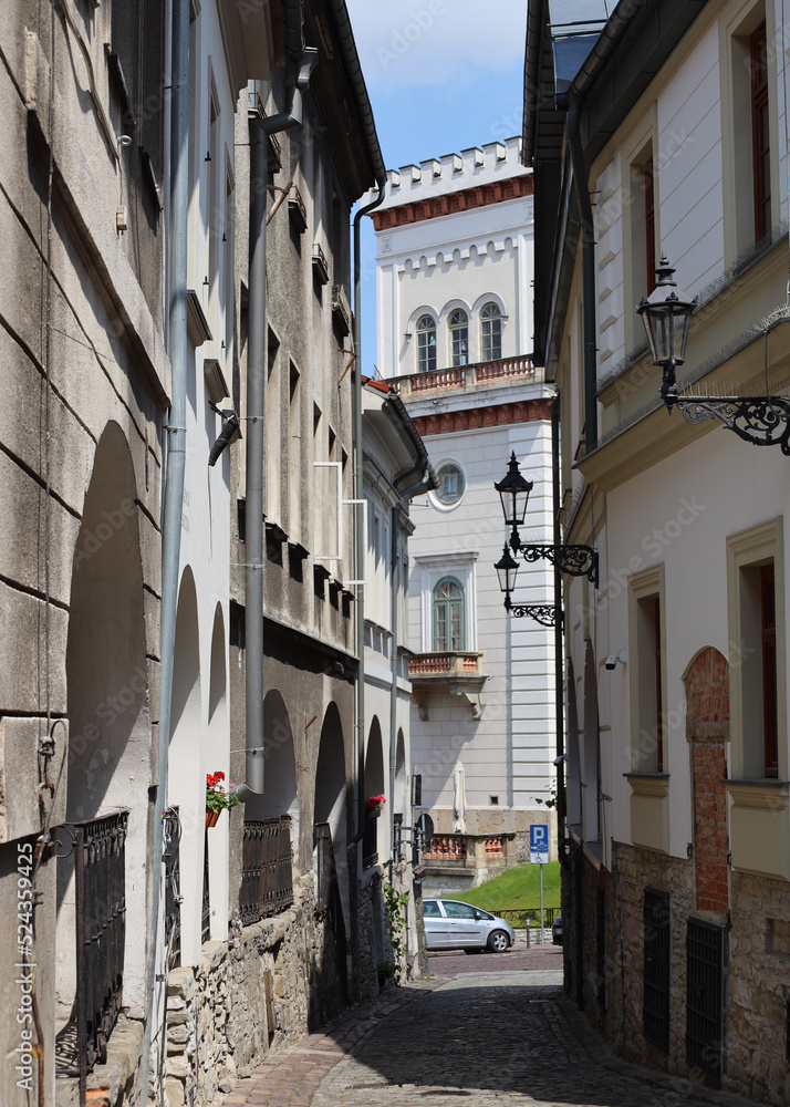 Naklejka premium Street in the Old Town of Bielsko-Biala in Poland