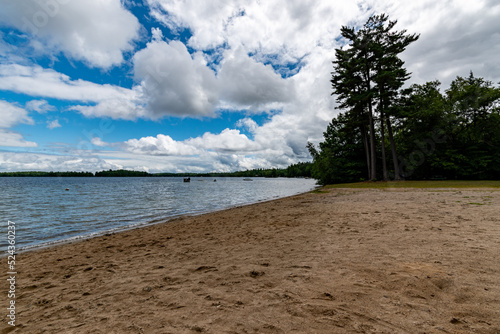 Clouds build over Lake Winnipesaukee in Meredith, Belknap County, New Hampshire. photo