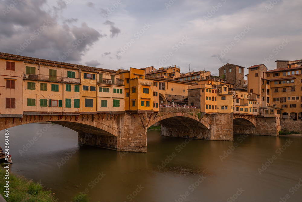 side view of the famous vecchia bridge that was the setting for the game of thrones.