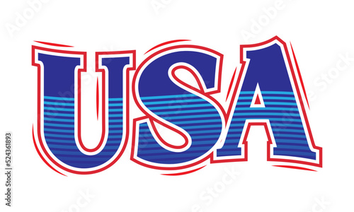 USA, USA Text, United States Lettering, USA Logo, USA Sign,  United States of America, Vector Illustration Background