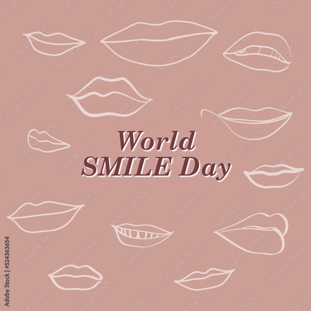 illustration of a kiss, world smile day illustration of a kiss, world smile day
