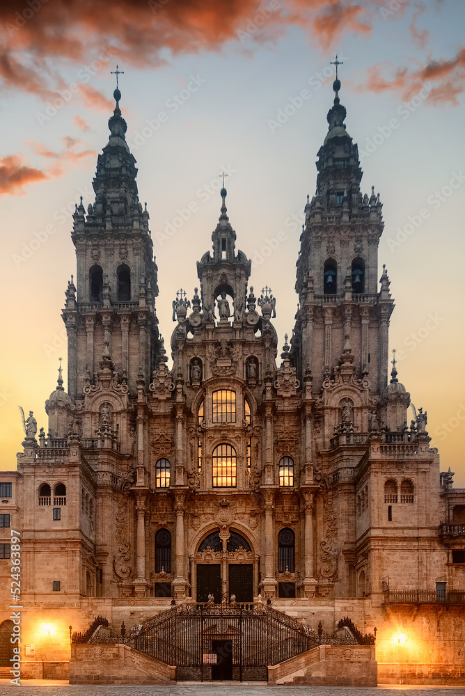 Santiago de Compostela Cathedral in Santiago, Comunidad Galicia in Northern Spain
