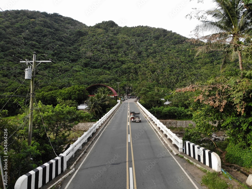 Aerial shot of main provincial highways in Philippines