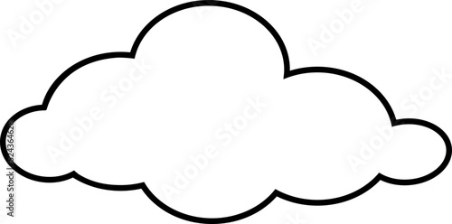 Cloud, weather phenomenon sign - vector linear picture for coloring book, logo or pictogram. Outline. Cloud for coloring book.