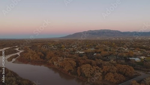 sunset over the rio grande