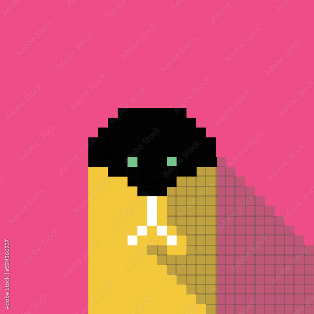 Fototapeta premium Simple pixel animal series, the Cobra