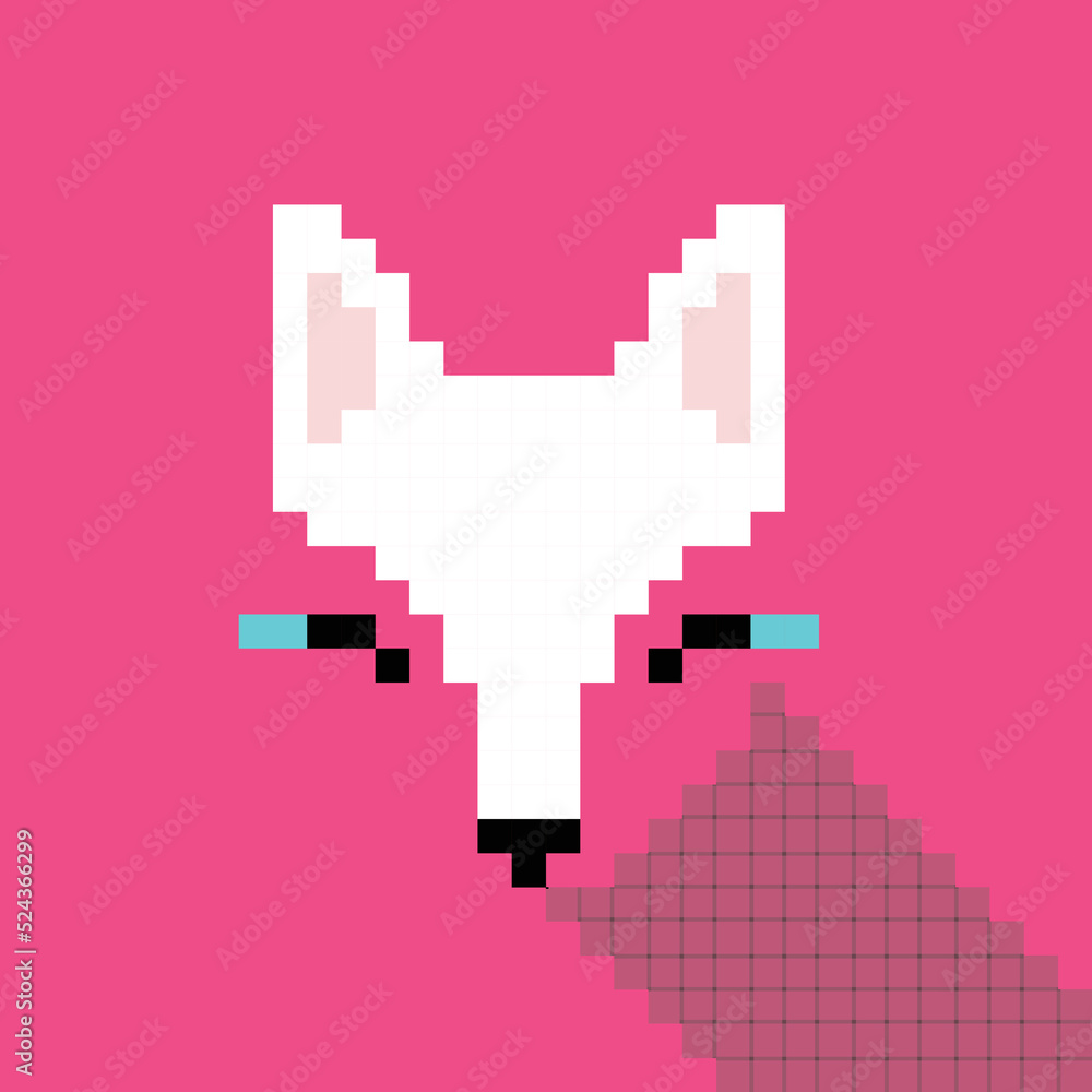 Obraz premium Simple pixel animal series, the fox