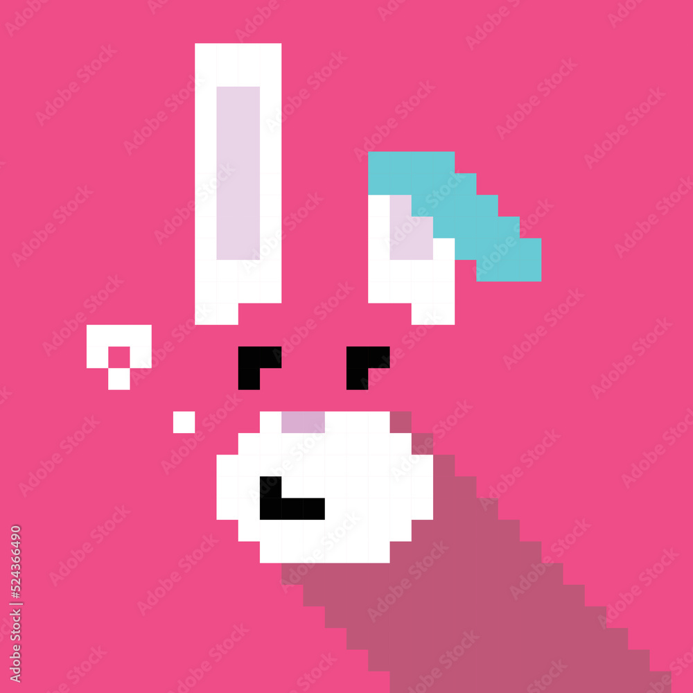 Fototapeta premium Simple pixel animal series, the rabbit