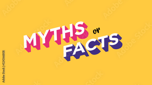 Facts vs myths battle. Vector illustration of true or false information.