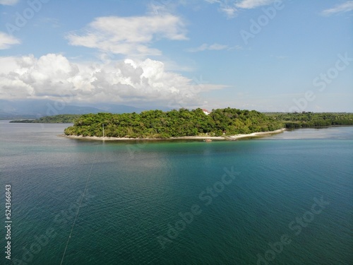 Beautiful aerial shot of beaches and islands in Philippines