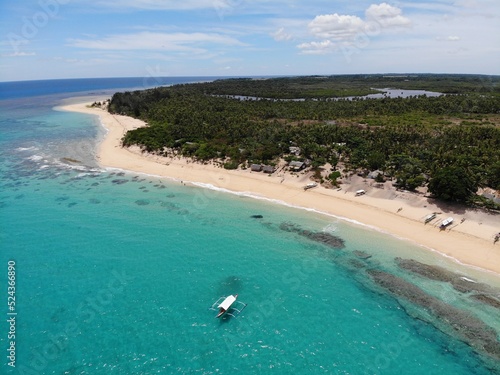 Beautiful aerial shot of beaches and islands in Philippines