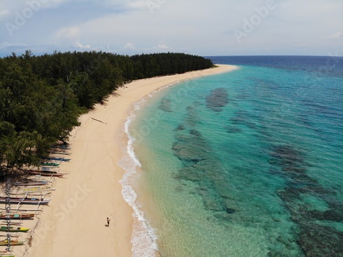 Beautiful aerial shot of beaches and islands in Philippines