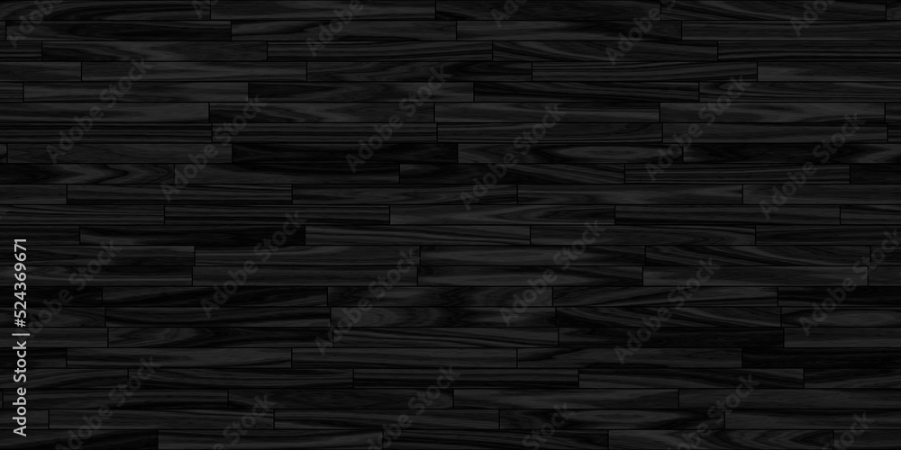 Seamless dark black rustic old wood floor or wall background texture