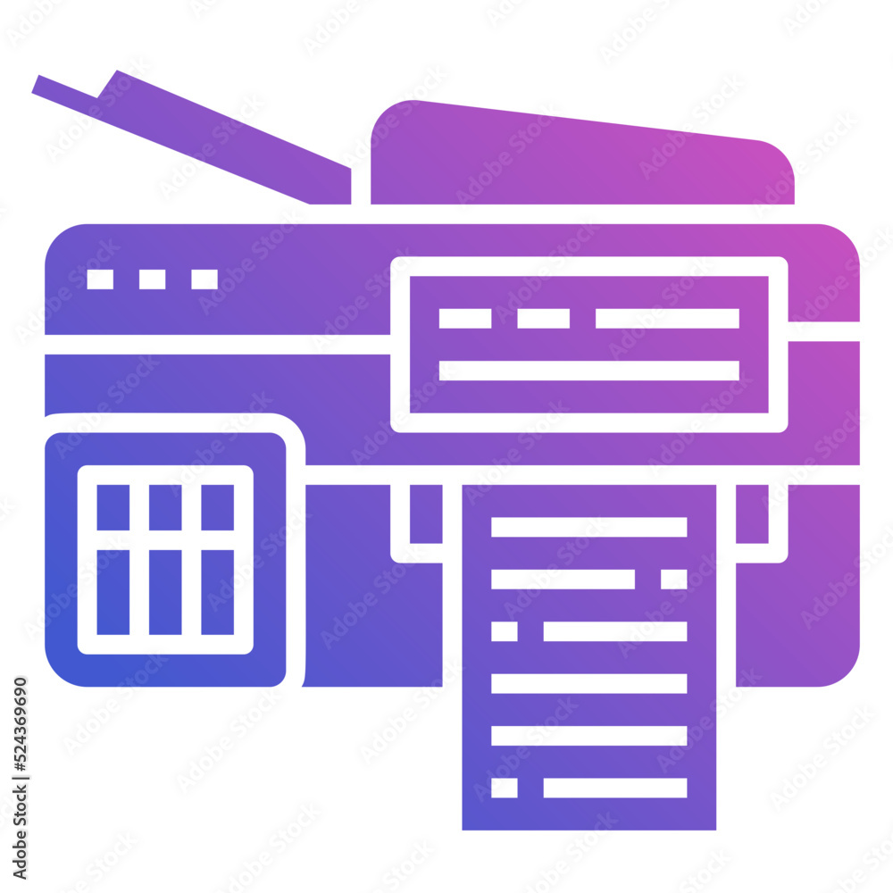 Printer flat gradient icon. Can be used for digital product, presentation, print design and more. Printer flat gradient icon. Can be used for digital product, presentation, print design and more.