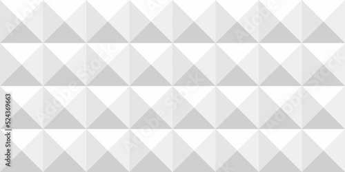 Seamless abstract minimal white pyramid cubes background texture. Elegant modern geometric squares wallpaper pattern. Tileable subtle light grey technology backdrop design template. 3d rendering.
