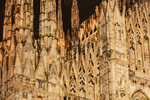 the duomo de milano art pieces and space in gothic cathedral facade