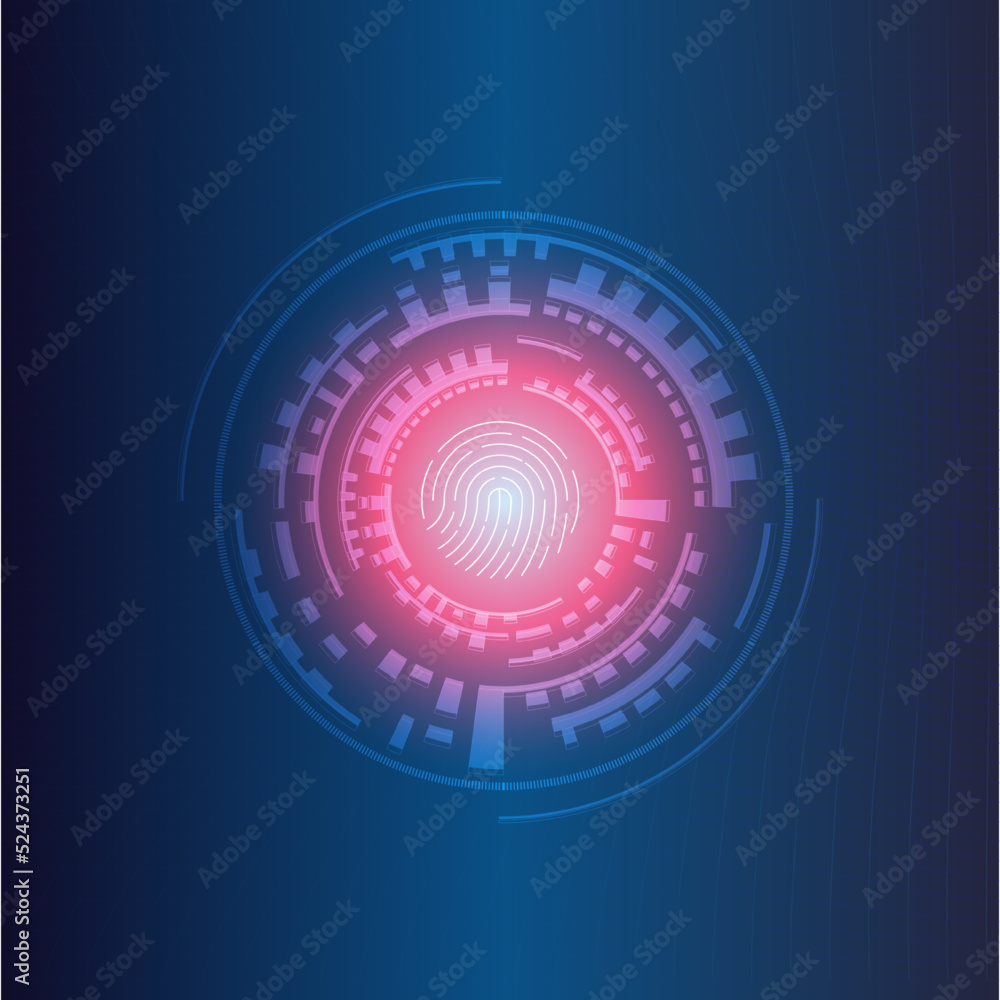 Abstract technology background Hi-tech communication concept innovation background vector illustration. Abstract fingerprint in circle digital. Vector abstract futuristic background. Abstract technology background Hi-tech communication concept innovation background vector illustration. Abstract fingerprint in circle digital. Vector abstract futuristic background.