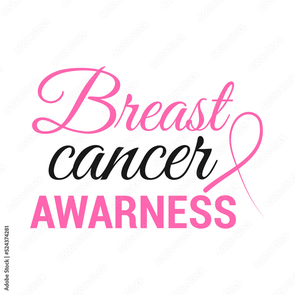 Breast cancer awareness month typography quites