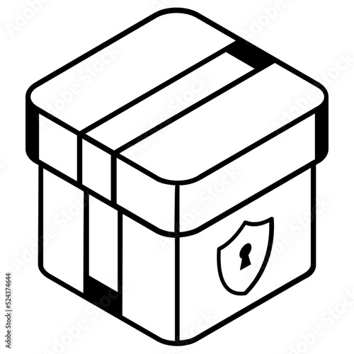 A parcel security premium line icon